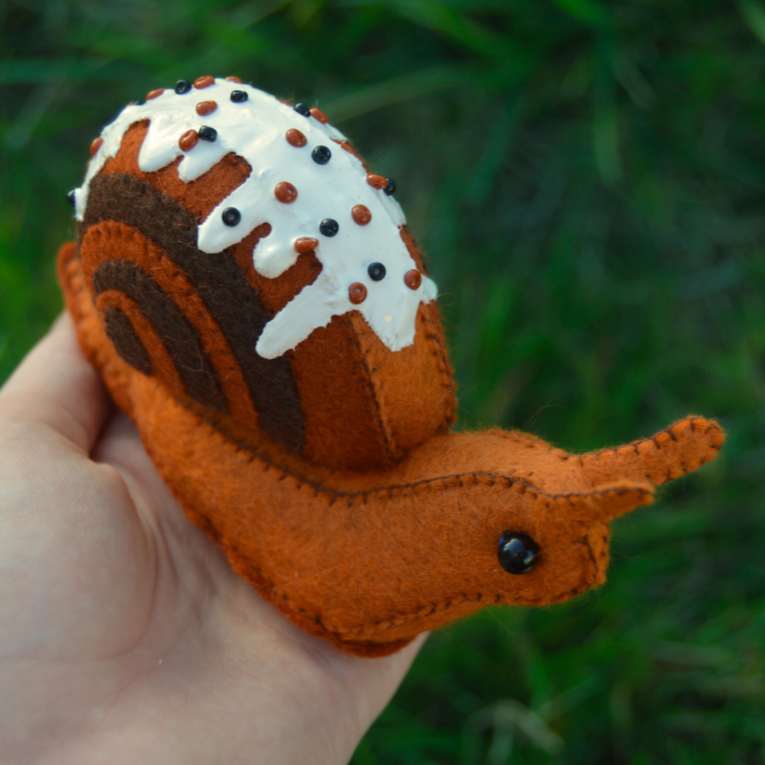 Pumpkin Cinnamon Roll Snail Plush