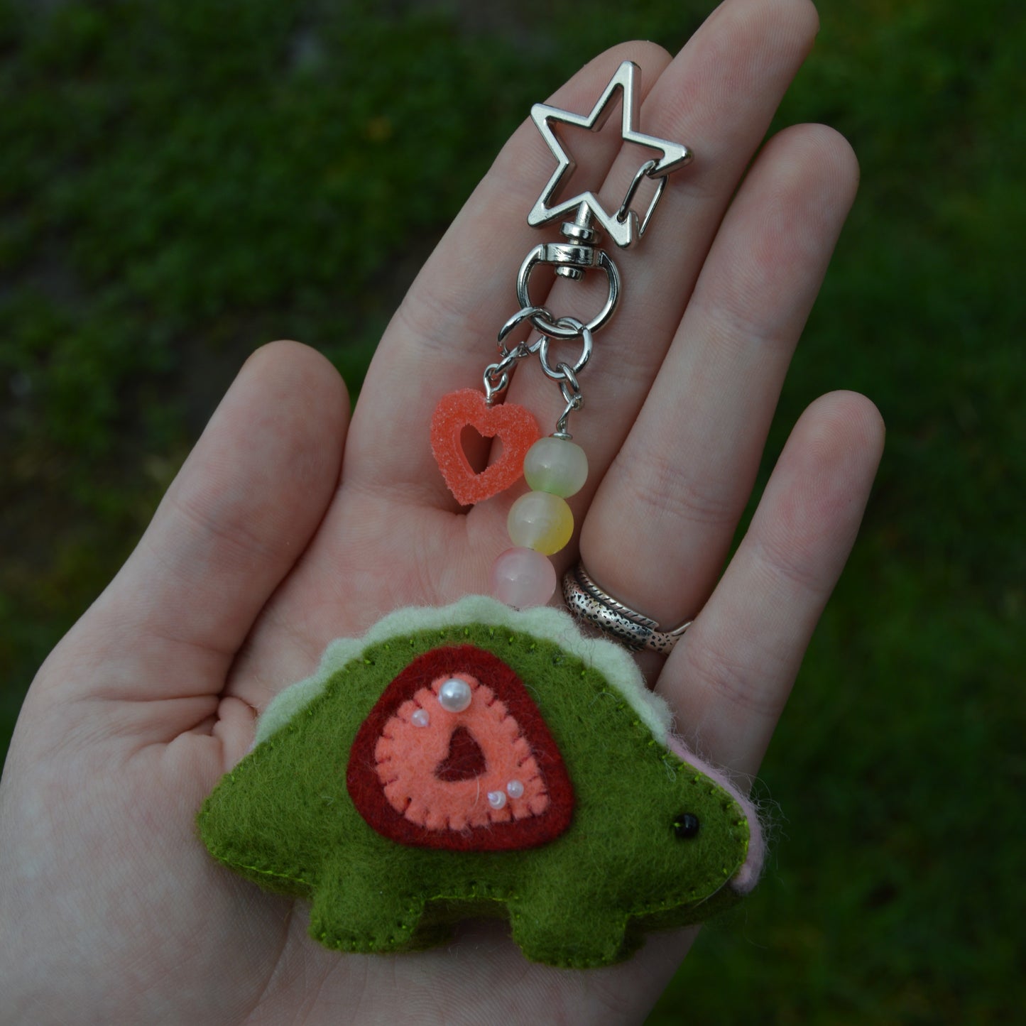Matcha Strawberry Stego Keychain