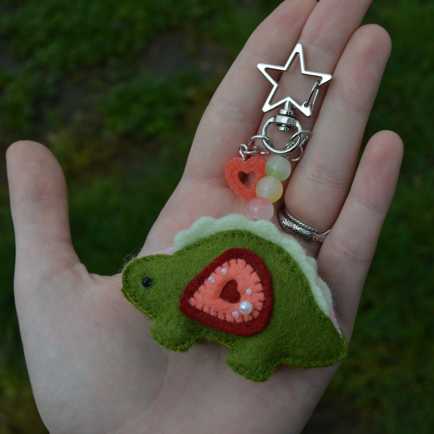 Matcha Strawberry Stego Keychain