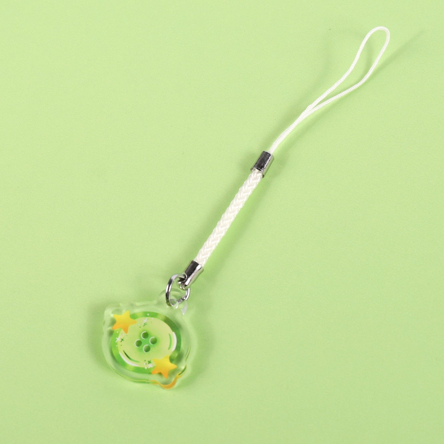 Cucumber Button Phone Charm