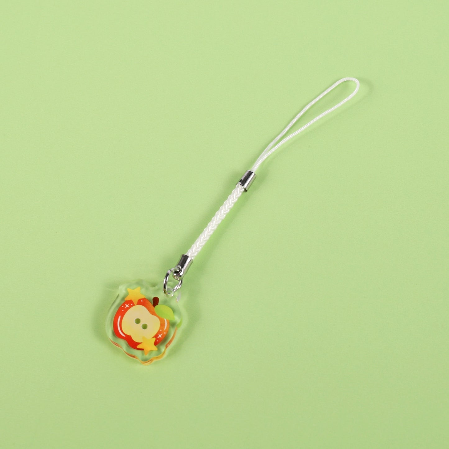 Apple Button Phone Charm