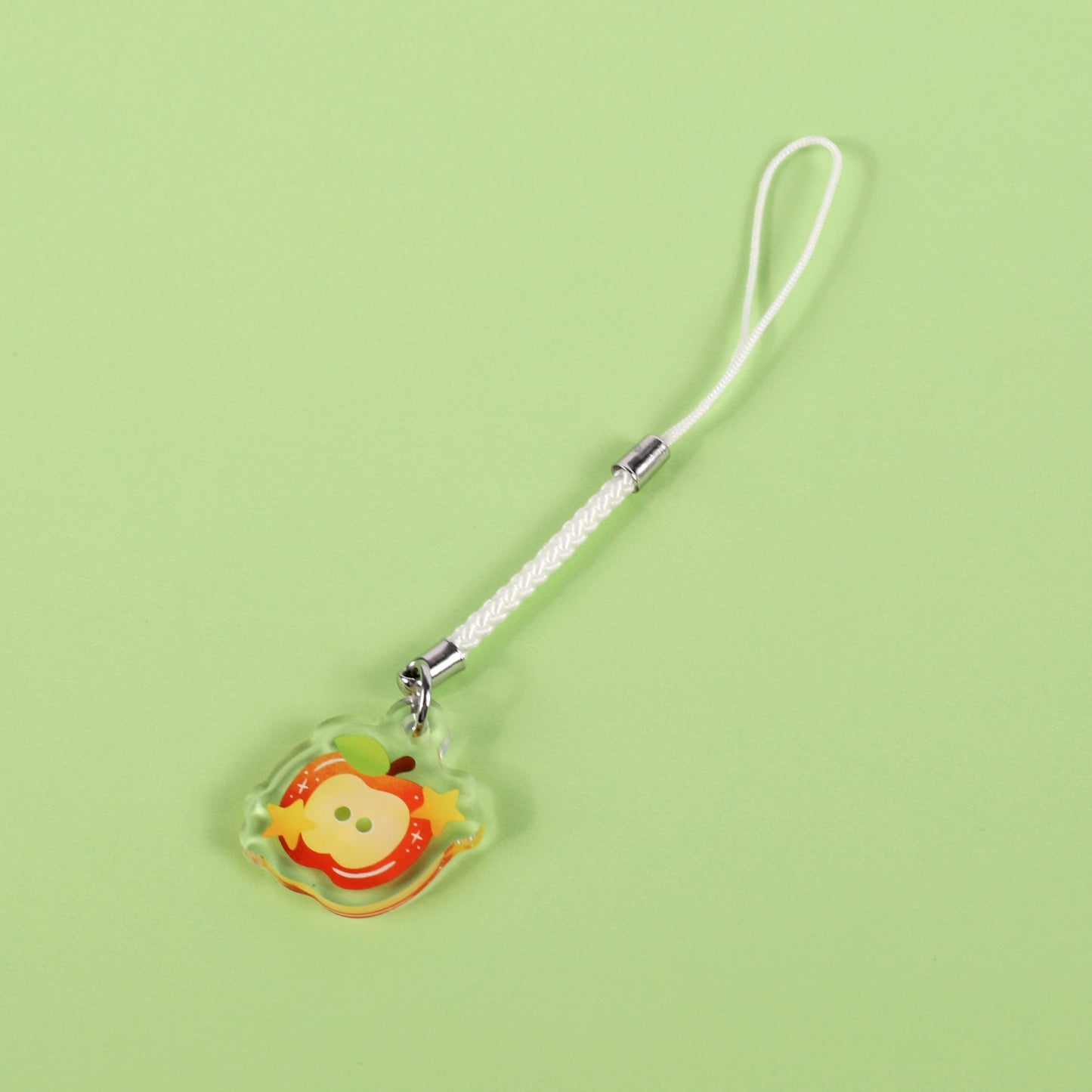 Apple Button Phone Charm