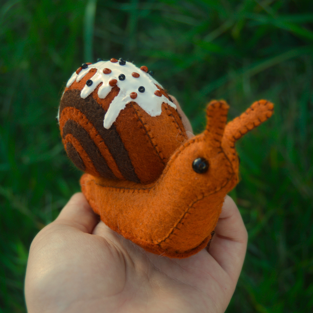 Pumpkin Cinnamon Roll Snail Plush