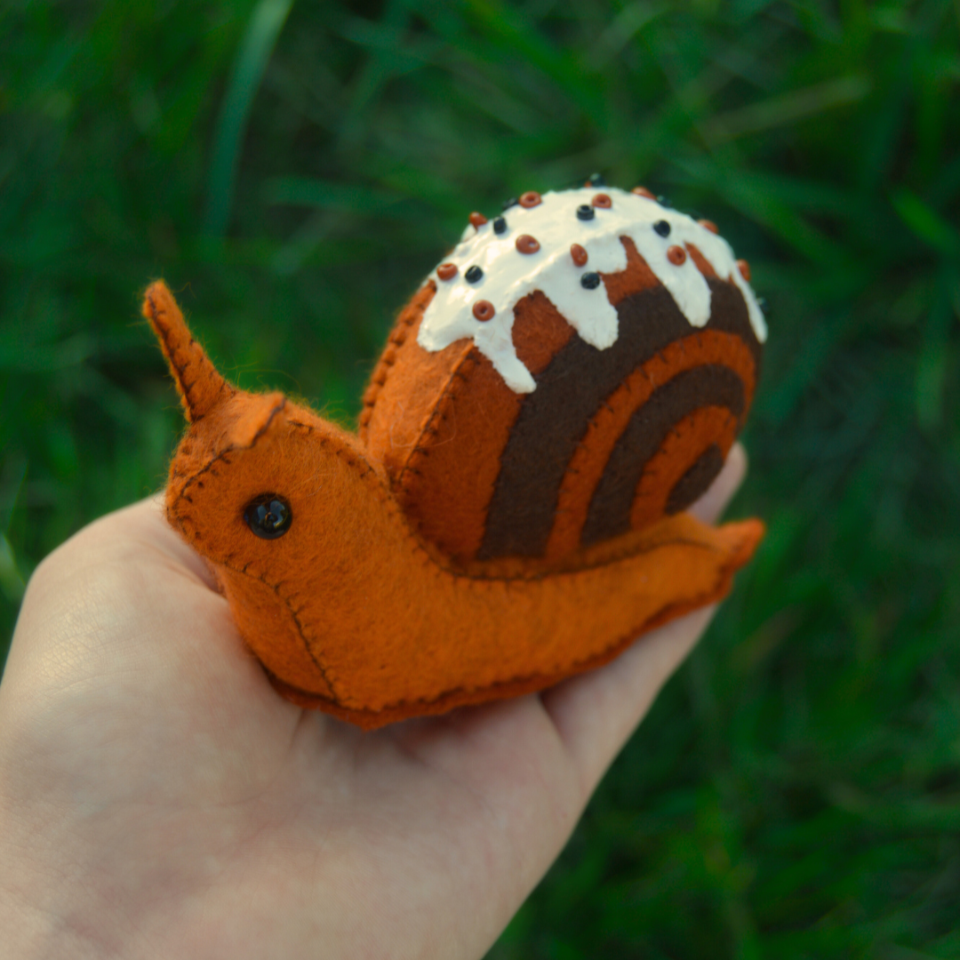 Pumpkin Cinnamon Roll Snail Plush