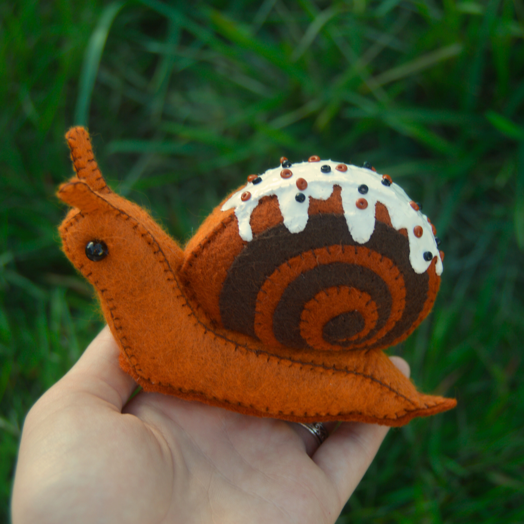 Pumpkin Cinnamon Roll Snail Plush