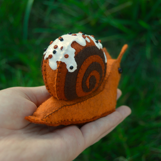 Pumpkin Cinnamon Roll Snail Plush