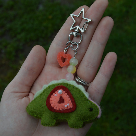 Matcha Strawberry Stego Keychain